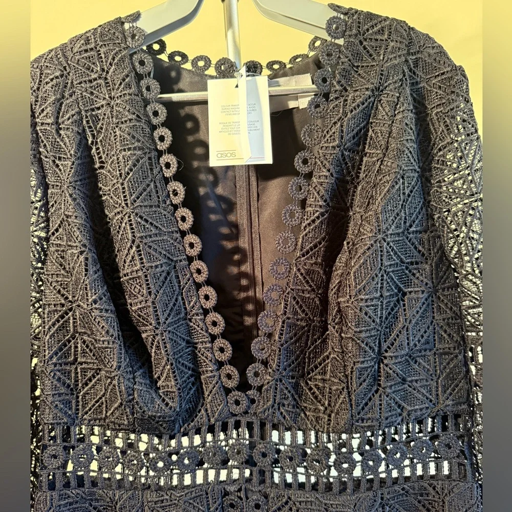 NWT ASOS Chic and Sexy black lace dress Size 12 - Picture 4 of 12